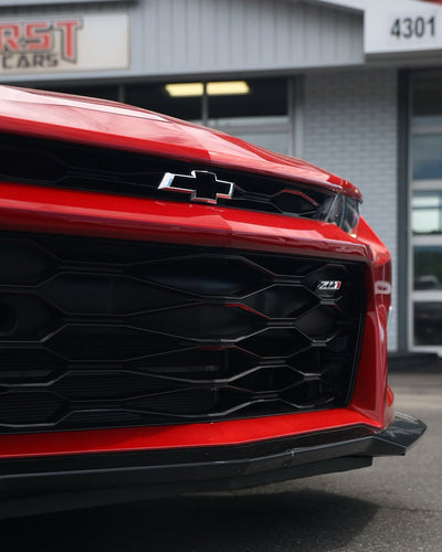 Close view of 2-piece forged wheel hardware and polished lip finish, deep-dish performance build