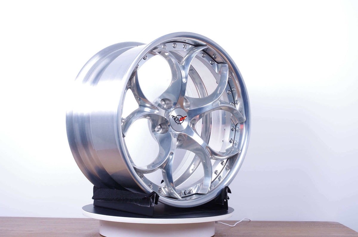 Custom 19x12 rear wheel offset for C5 Corvette with RVRN forged rims