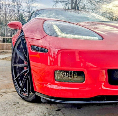 Spoke design close-up of 20x10/20x12.5 concave forged wheel for C6 Corvette Z06, custom color and design options