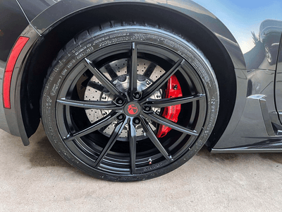 2019 C7 Corvette Z06 with custom 19x10 20x12 concave forged wheels, matte black style, design your own wheels