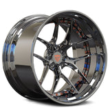 Chrome wheels-deep dish concave forged 2-piece rims for BMW M4, Corvette or Challenger customers