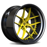 Corvette yellow wheels-deep dish concave forged 2-piece wheels