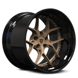 Bronze and black deep dish wheels-concave forged 2-piece rims for any vehicle 