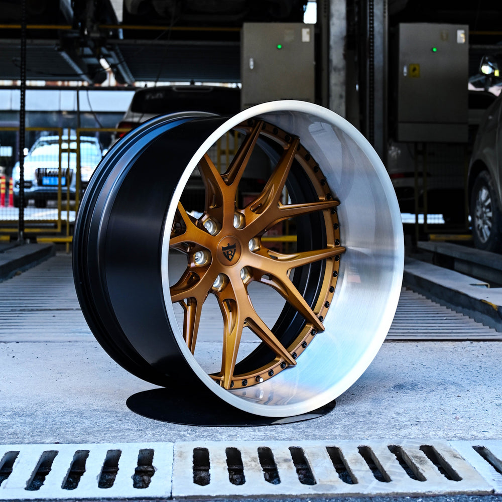 Multi-spoke RVRN RV-T081 forged wheel with a polished barrel, deep dish build for the 1984 Corvette C4