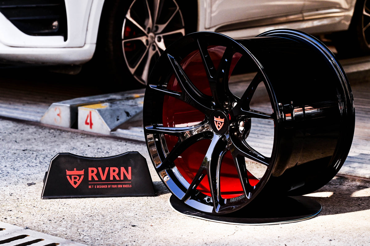 Black and red custom wheels-Dodge Viper 6 lug aftermarket rims-custom per order-fully forged
