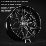 Deep Dish BMW rims in 20inch staggered size, transparent black finish. RVRN Custom Forged 2-Piece Wheels Series RV-T081