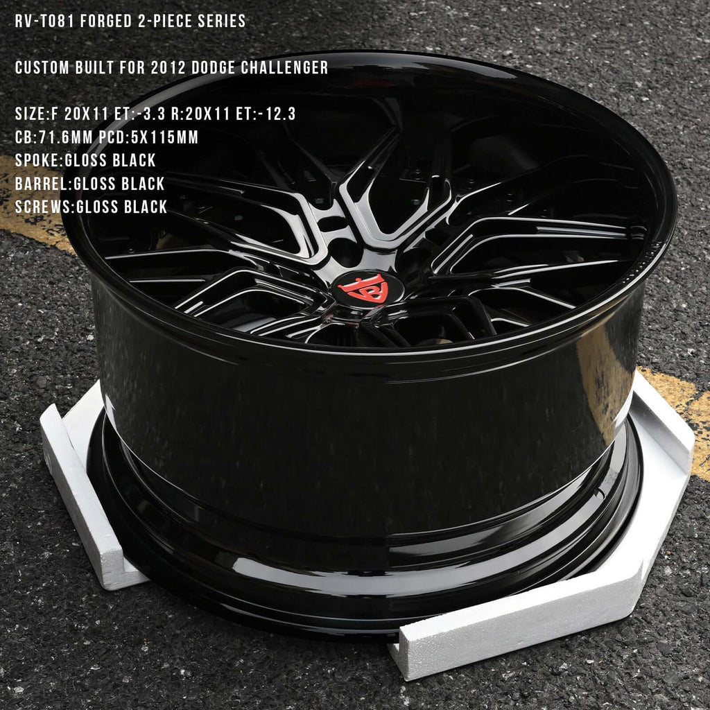 DEEP DISH 3-PIIECE FULLY FORGED WHEELS: RV-T081 BLACK RIMS