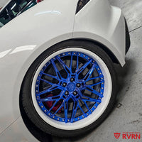 Full view of 2015 Jaguar F-Type S Convertible V6 fitted with RVRN RV-T081 forged deep dish wheels 20x9 front, 20x10.5 rear