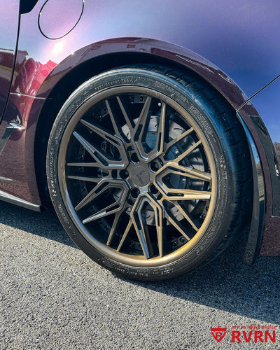 Corvette C7 Grand Sport gloss black wheels 19x10 20x12 staggered setup RVRN RV-T081
