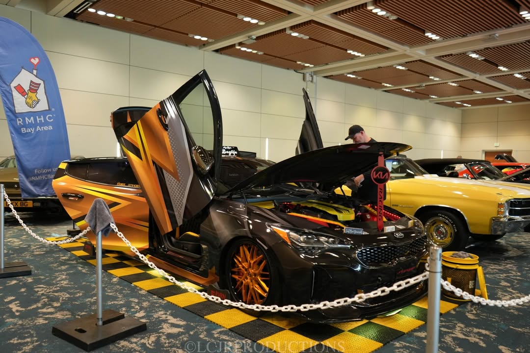 Front view 2020 Kia Stinger GT1 RVRN RV-T081 19x8.5 +35 custom wheels