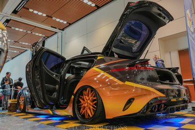 2020 Kia Stinger GT1 on RVRN RV-T081 custom wheels 19x8.5 19x10 deep dish rims