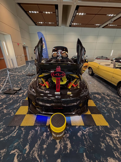 Kia Stinger GT1 custom wheels RVRN RV-T081 transparent dark gold spokes gloss black barrel