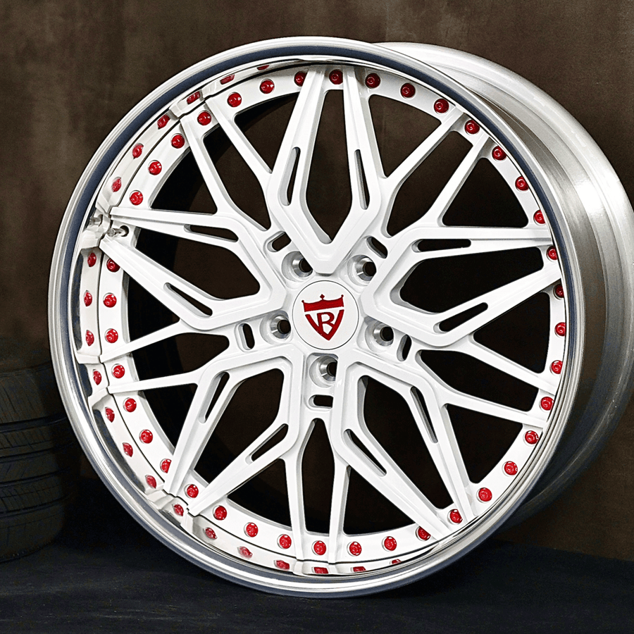 Close-up view of Mustang deep dish rims designed for aggressive look and top-tier durability.