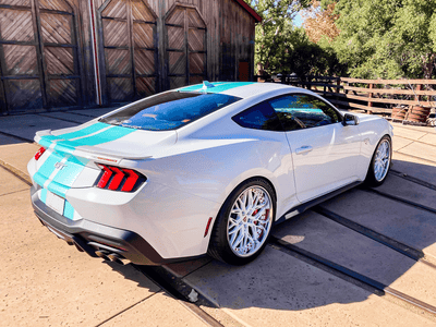 Mustang GT staggered wheels – 20-inch custom forged wheels for a sleek and aggressive look.