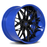 Custom deep dish wheels for BMW M3, M4, M8-black and blue color-BMW M performance aftermarket rims 