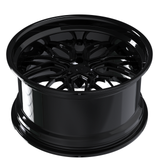 Black custom forged RV-T081 step lip wheel for Dodge Challenger Hellcat by RVRN Wheels