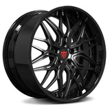 T081-Chevrolet Corvette C1-C8 Wheels&Rims-Deep dish custom forged aftermarket black carbon fiber rims