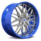 T081-Chevrolet Corvette C1-C8 Wheels&Rims-Deep dish custom forged aftermarket-blue wheels