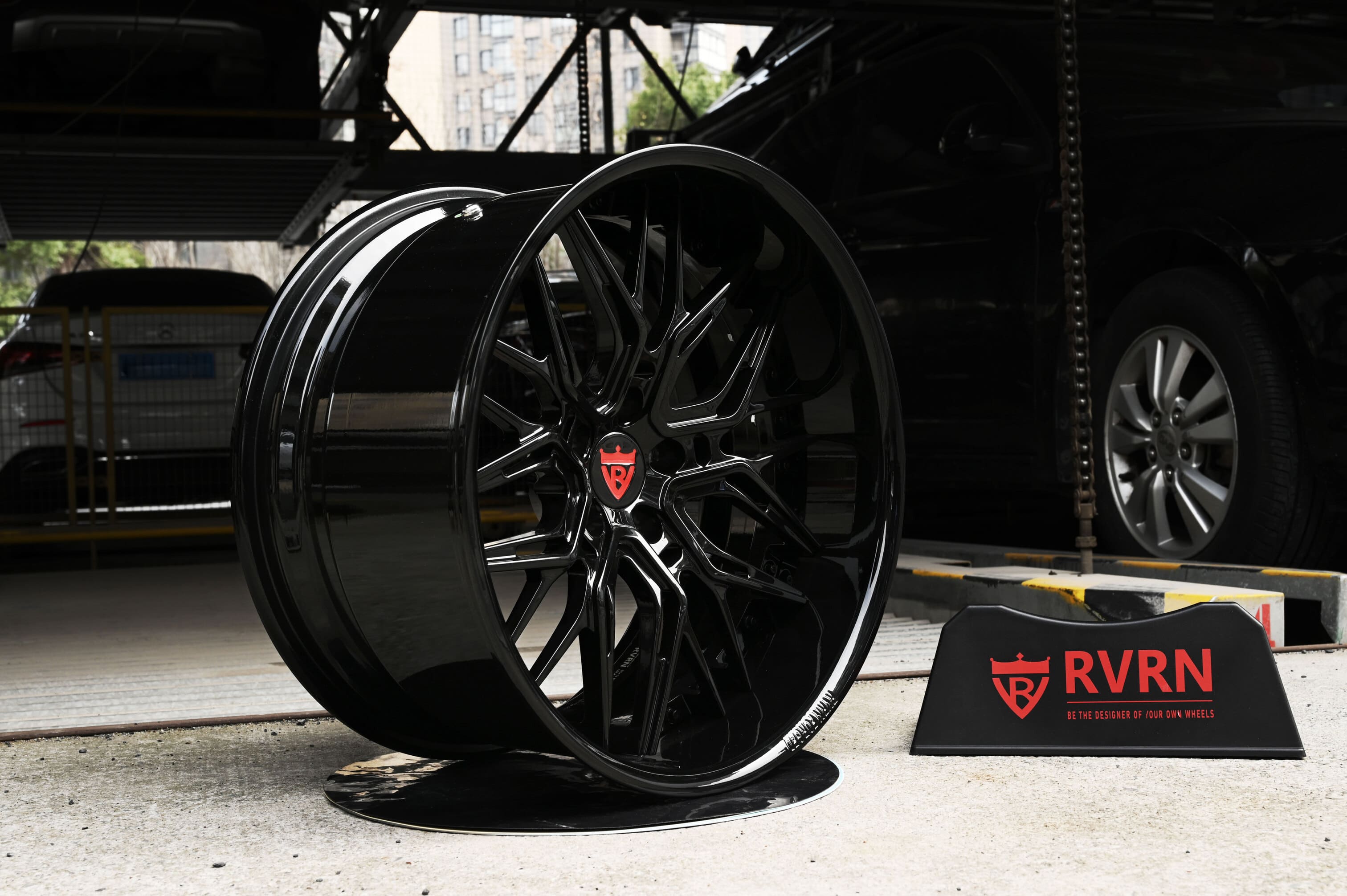 2012 Dodge Challenger Aftermarket Wheels-Deep Dish Black Forged Custom Rims-RVRN RV-T081