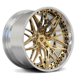 CUSTOM 3-PIECE FORGED GOLD WHEELS: RV-T081