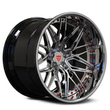 Black Chrome rims for your Dodge Challenger Hellcat Widebody, the best custom forged wheels for your ride, RV-T081 Deep Dish 2-Piece Wheels Series