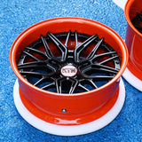Orange and Black deep dish rims, RVRN Custom forged wheels series RV-T081