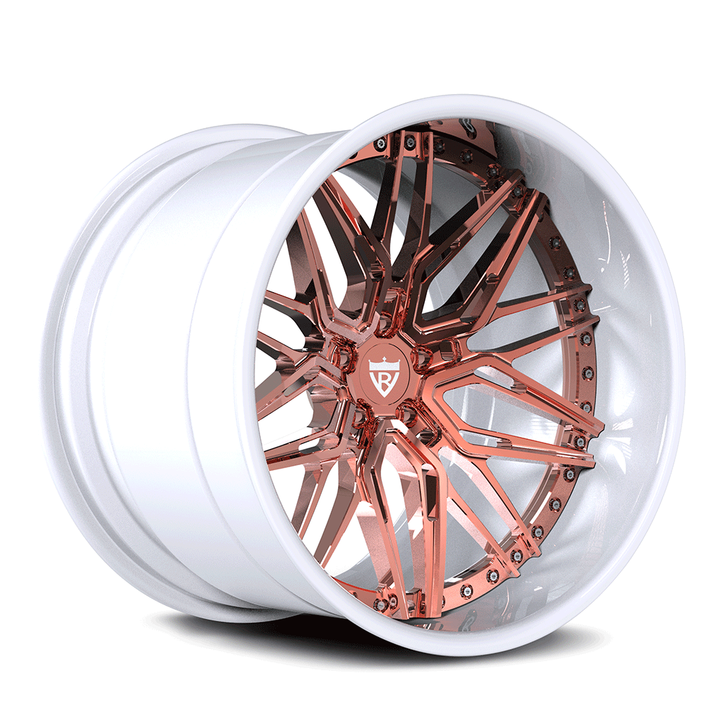 DEEP DISH 3-PIECE FORGED WHEELS RV-T081: ROSE GOLD RIMS