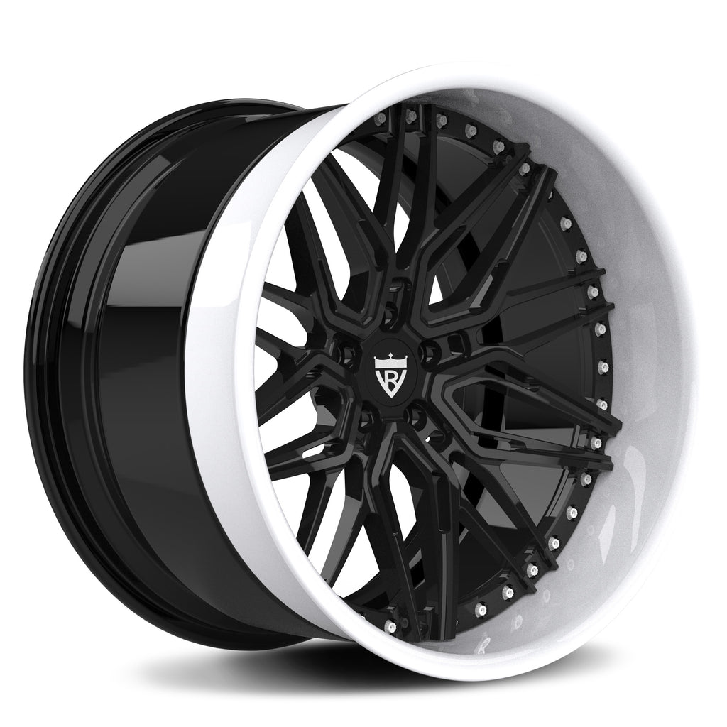 DEEP DISH 3-PIIECE FULLY FORGED WHEELS: RV-T081 BLACK RIMS