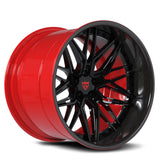 Red Carbon Fiber Rims-Custom Deep Dish Forged 2pc Wheels-T081 Series-RVRN Forged