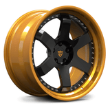 Black center with Transparent Bronze lip forged 2-piece wheels, RVRN step lip forged design.