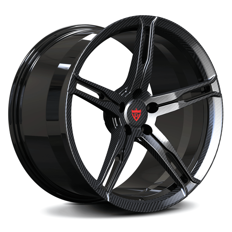 Custom forged 5-spoke wheel for McLaren 650S in black chrome, showcasing a high-performance design.