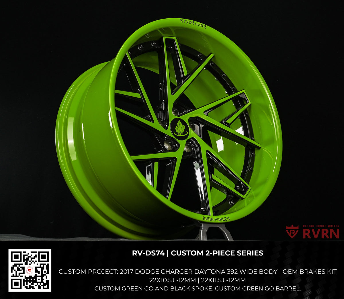 Orlando Burch 2017 Charger Daytona Widebody RV-DS74 car show Green Go