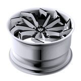 Custom forged RV-DC06 2-piece wheel for Corvette C8, available in black and white finishes, shown in aggressive concave design.