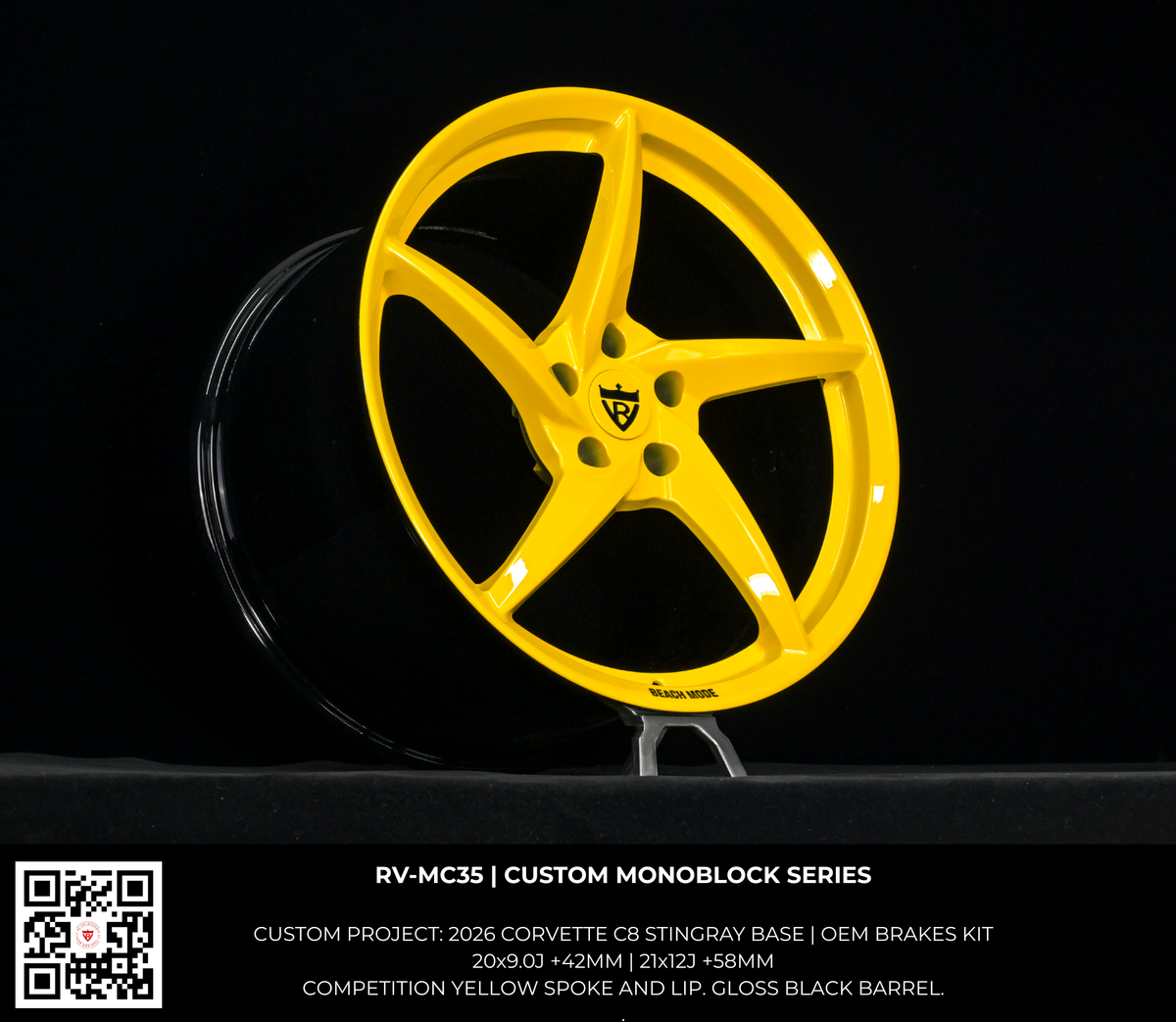 RV-MC35 Competition Yellow forged wheel detail chapter two