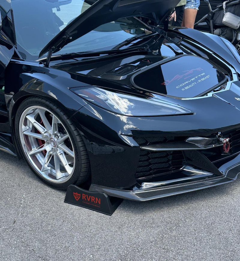 2024 Chevrolet Corvette Z06 HTC with custom forged RVRN wheels at a Father's Day car show.