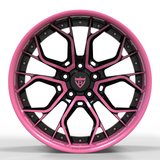 RV-DR16 - CUSTOM PINK & BLACK DEEP DISH 2-PIECE FORGED WHEELS