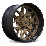 RVRN RV-DM23 matte black and bronze forged wheel, showcasing a rugged yet refined finish for custom truck projects.