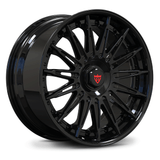 Custom forged 2-piece wheels for Acura MDX, featuring a sleek black finish and intricate design.
