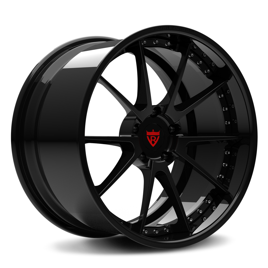 CUSTOM 2-PIECE FORGED SERIES: RV-DC02 forged deep dish wheel for Corvette C7 Z06 with 10-spoke design.
