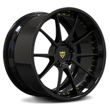 CUSTOM 2-PIECE FORGED SERIES: RV-DC02 black deep dish forged wheel for Corvette C7 Z06 and more.