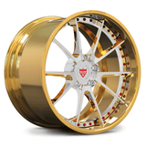 3D rendering of RV-DC02 10-spoke wheel, deep dish profile, highlighting lightweight forged construction suitable for Corvette C7 Z06.