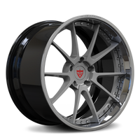 RVRN Forged RV-DC02 10-spoke deep dish wheel, polished aluminum finish, precision-forged from aerospace-grade material.