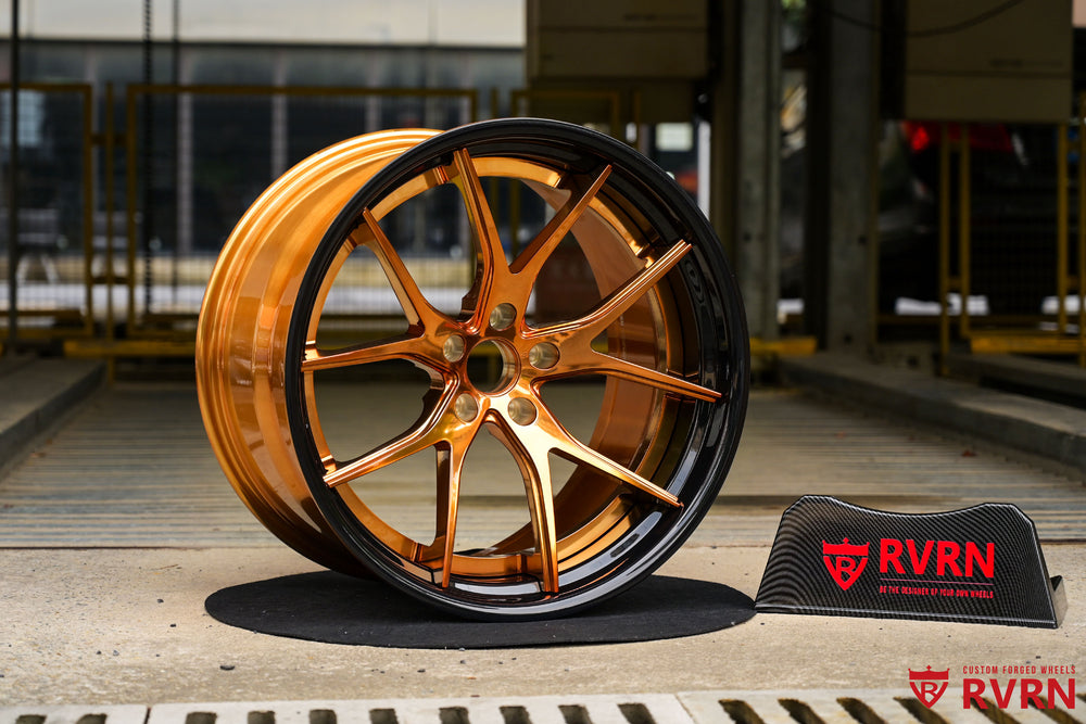 C8 Corvette custom bronze wheels with black accents, ideal for enhancing performance and style of C8 aftermarket wheels.