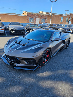 Custom forged wheel brake clearance on Corvette C8 Z51, staggered 19x8.5 and 20x11 aftermarket wheel setup