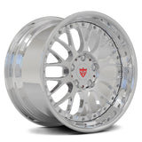 Custom 2 piece deep lip forged wheels with sleek design and polished finish for luxury cars like Ferrari and more.