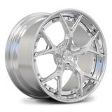Custom forged 2-piece wheels for C6 Corvette, showcasing a sleek chrome design, perfect for aftermarket styling.
