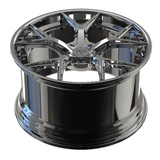 Custom forged 2-piece wheel for C6 Corvette, chrome finish, showcasing high-performance design and advanced engineering.