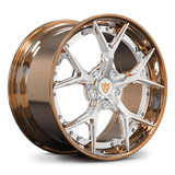 Custom forged 2-piece wheels in bronze and chrome finish, designed for C6 Corvette aftermarket applications.