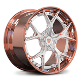 Custom forged 2-piece wheels in rose gold finish, perfect for C6 Corvette aftermarket and customized applications.