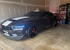 2024 Ford Mustang GT with custom 20 inch Mustang rims, forged front 20x10 rear 20x11 fitment, design your own Mustang wheels